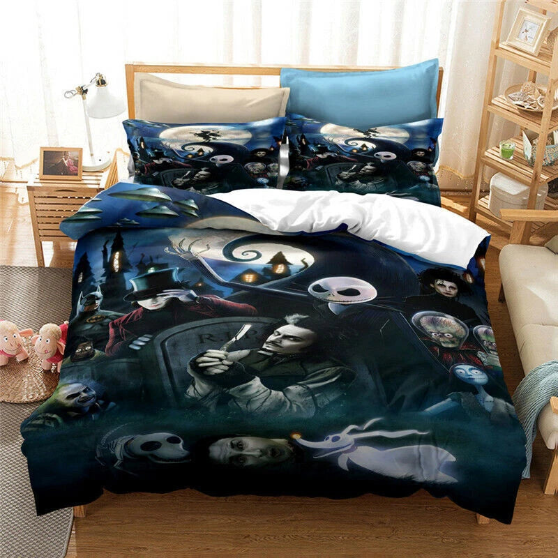 US Size The Nightmare Before Christmas 3PCS Bedding Set Duvet Cover Pillowcases 07FC0E-D4 - KOEEK