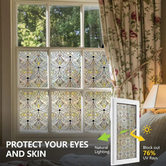 3D painted glass window film, dimensions: 17.5 inches × 47.24 inches 07FC0E-D4 - KOEEK