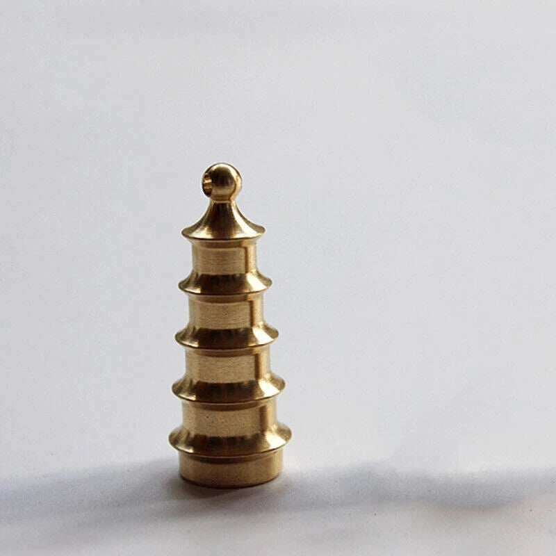EDC Solid Brass Pagoda Keychain Pendants Bead Necklace Zipper Head Car DIY 07FC0E-D4 - KOEEK