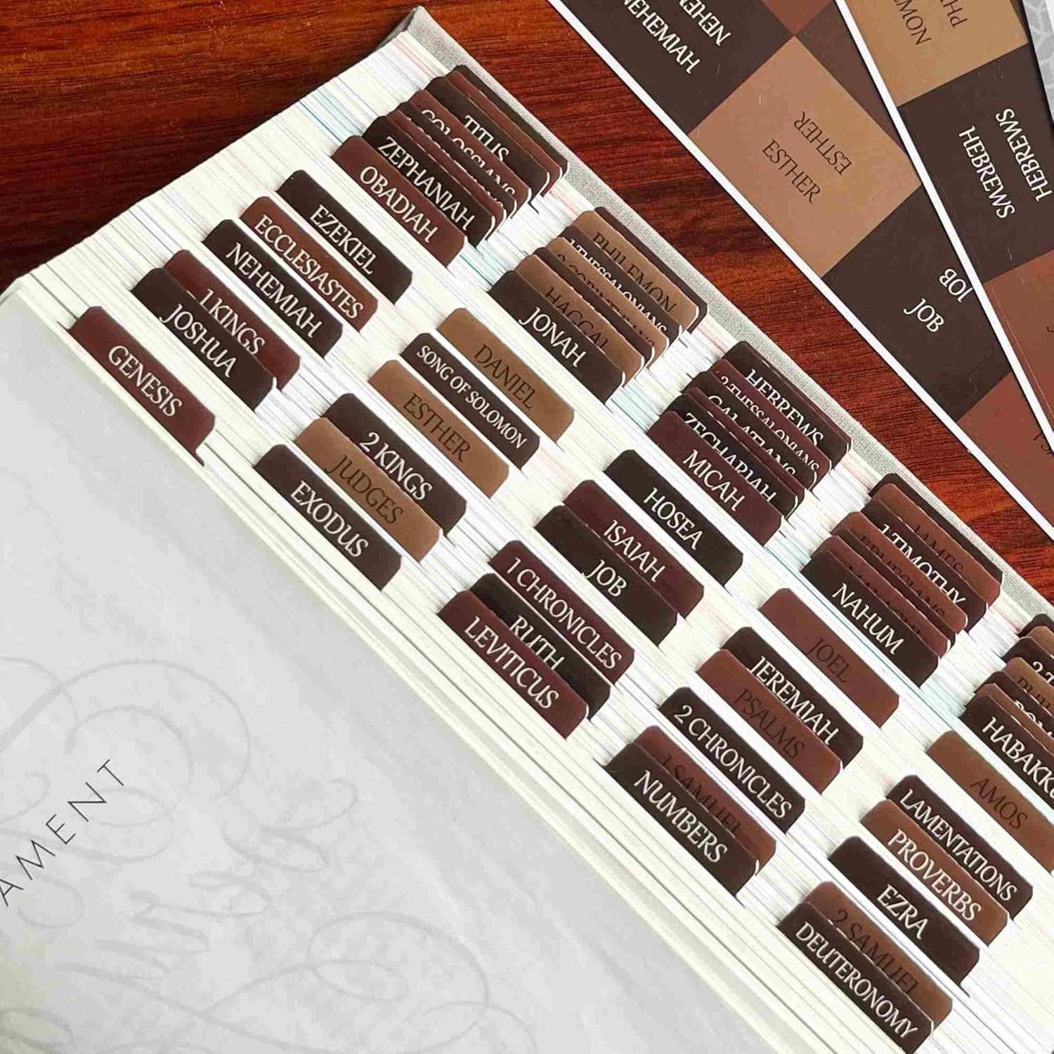 new Thinkor Reposition Laminated Bible Tabs, Large Print Stickers, Earthy Brown THINKOR - KOEEK