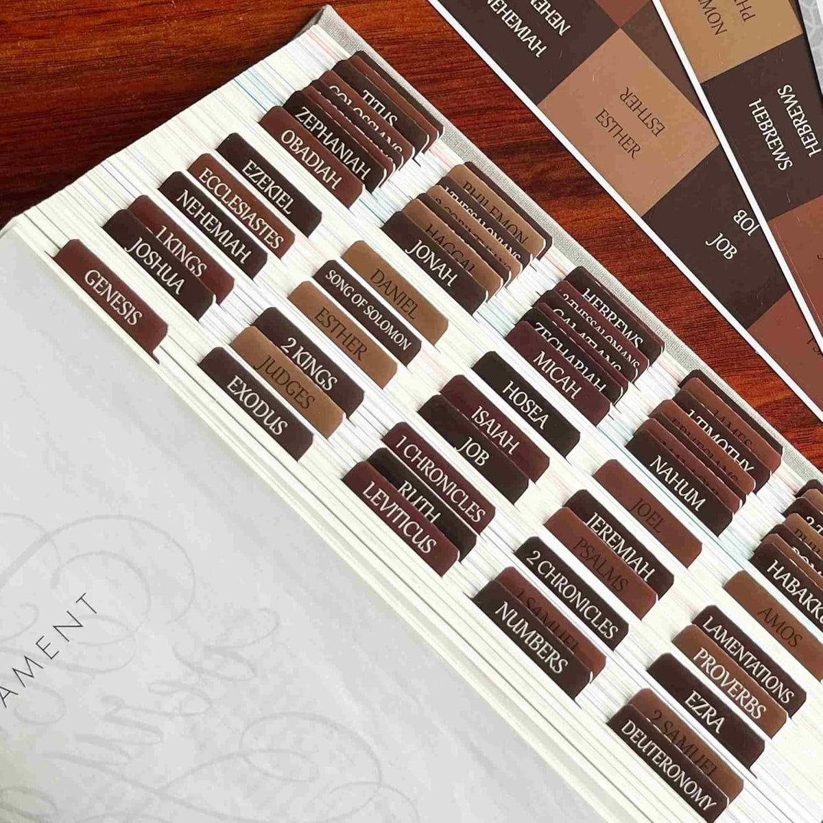 new Thinkor Reposition Laminated Bible Tabs, Large Print Stickers, Earthy Brown THINKOR - KOEEK