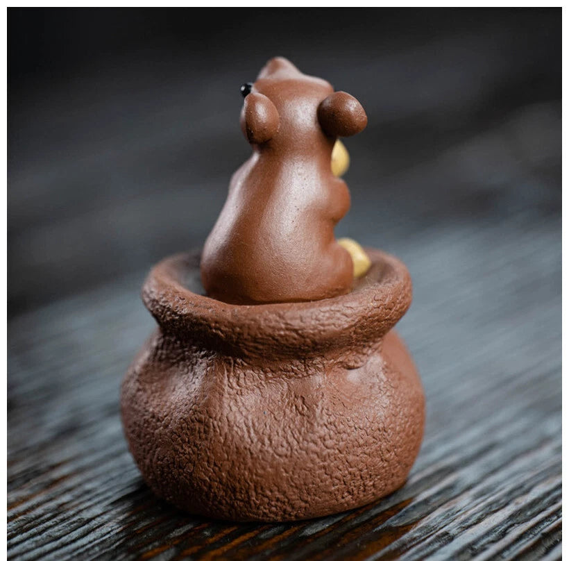 Handmade Yixing Purple Clay Tea Pet Decor Office Desktop  Mouse Ornaments 07FC0E-D4 - KOEEK