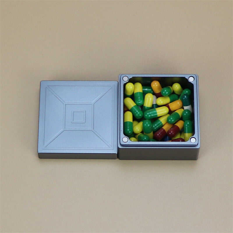 EDC Aluminum Alloy Square Magnet Adsorption Jewelry Storage Box Pills Tool Box 07FC0E-D4 - KOEEK