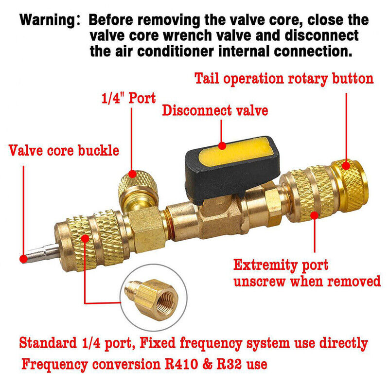 new HVAC Tool AC Schrader Valve Core Remover Dual Size and 5/16" Port-Installer koeek - KOEEK