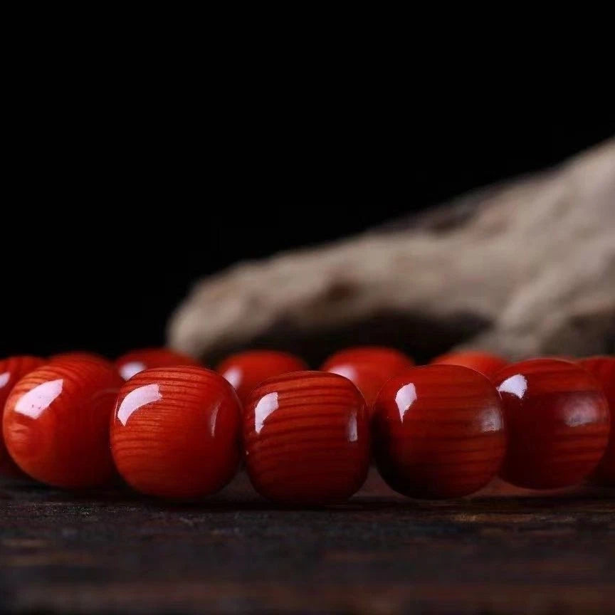 Full Oil Transparent Agarwood Prayer Beads Amber Wood Bracelet Red Pine Jewelry 07FC0E-D4 - KOEEK