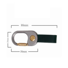 Titanium Brass  Leather Keychain Durable Car Key Holder Carabiner Clip 07FC0E-D4 - KOEEK