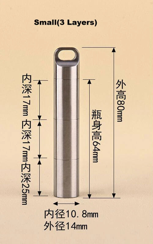 Waterproof Subpackage Pill Case Sealed Container Survival Box Key chain Outdoor 07FC0E-D4 - KOEEK