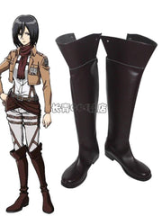 Anime Attack On Titan Eren Jager Cosplay Shoes Cos Shingeki no Kyojin Long Boots 07FC0E-D4 - KOEEK
