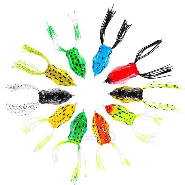 ny 1/10 STK Stor frø Topwater Soft Fishing Frogs Lure Bait Bass oz 2-3/8"