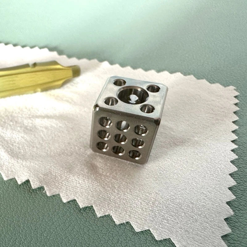 Titanium Hollow Out Dice Toy KTV Entertainment Supplies Hangable NecklaceEDC 07FC0E-D4 - KOEEK