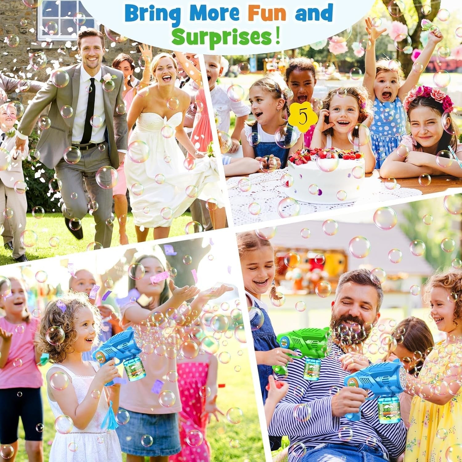 new Bubble Gun Machine for Kids 4-8: 2-Pack Automatic Guns with 2 Bottles... 07FC0E-D4 - KOEEK