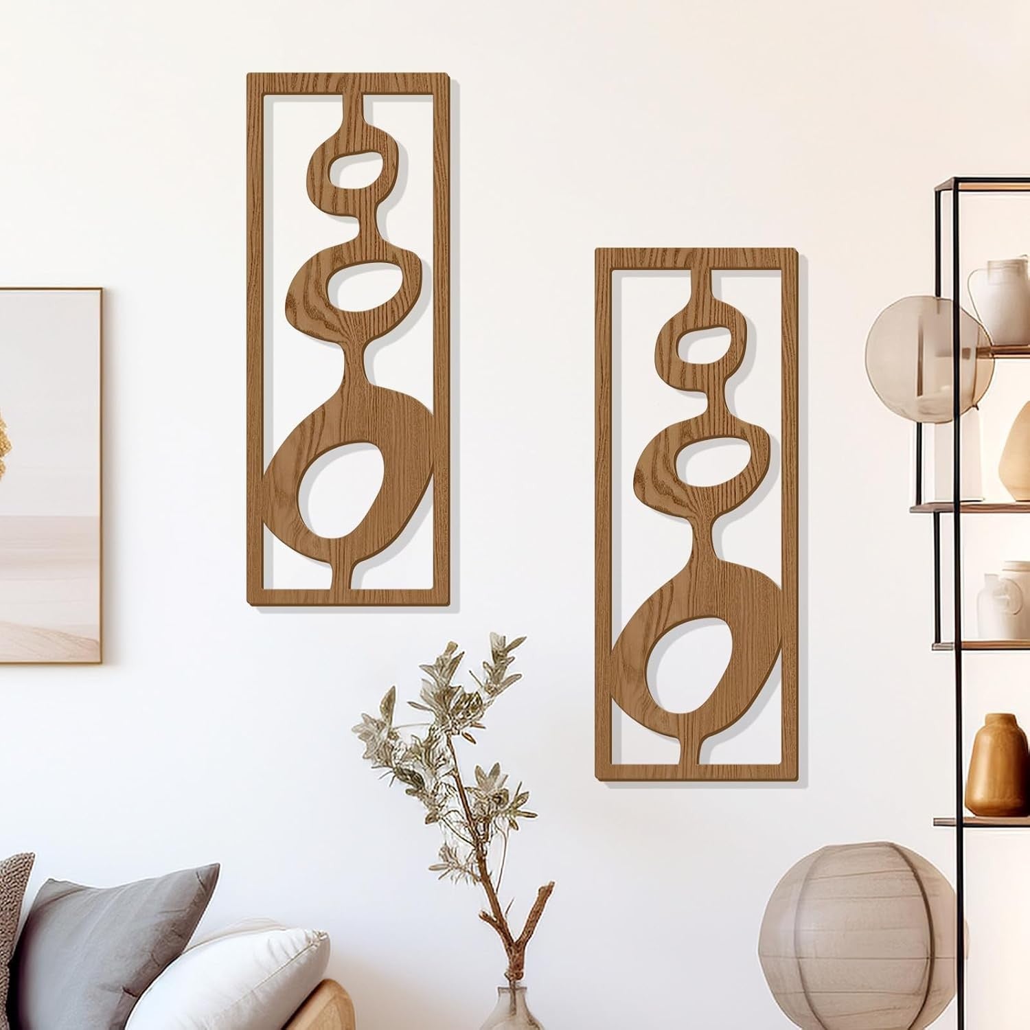 new Zzbakress 2 Pcs Mid Century Wall Decor Wooden Modern Style T 07FC0E-D4 - KOEEK