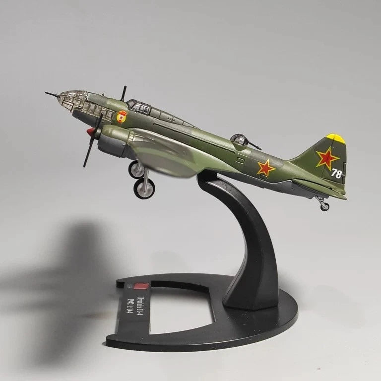 1:144WWII IL-4Bomber Alloy Model Simulation Military CollectionMiniatureOrnament 07FC0E-D4 - KOEEK