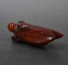 7cm Exquisitely Chinese Jade Red Agate Gold Cicada Pendants Decoration 07FC0E-D4 - KOEEK