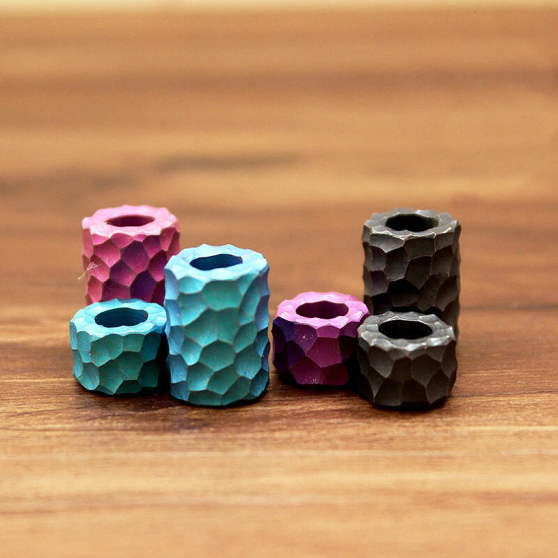 Handmade Carving TC4 Bead Titanium Bead Knife Lanyard EDC Bead Pendant DIY Beads 07FC0E-D4 - KOEEK