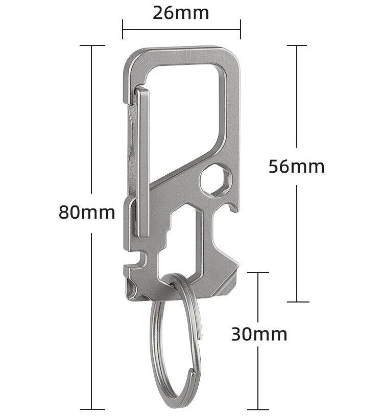 Outdoor Multi EDCTC4 Titanium Alloy Mechanic Keychain Carabiner Opener Portable 07FC0E-D4 - KOEEK