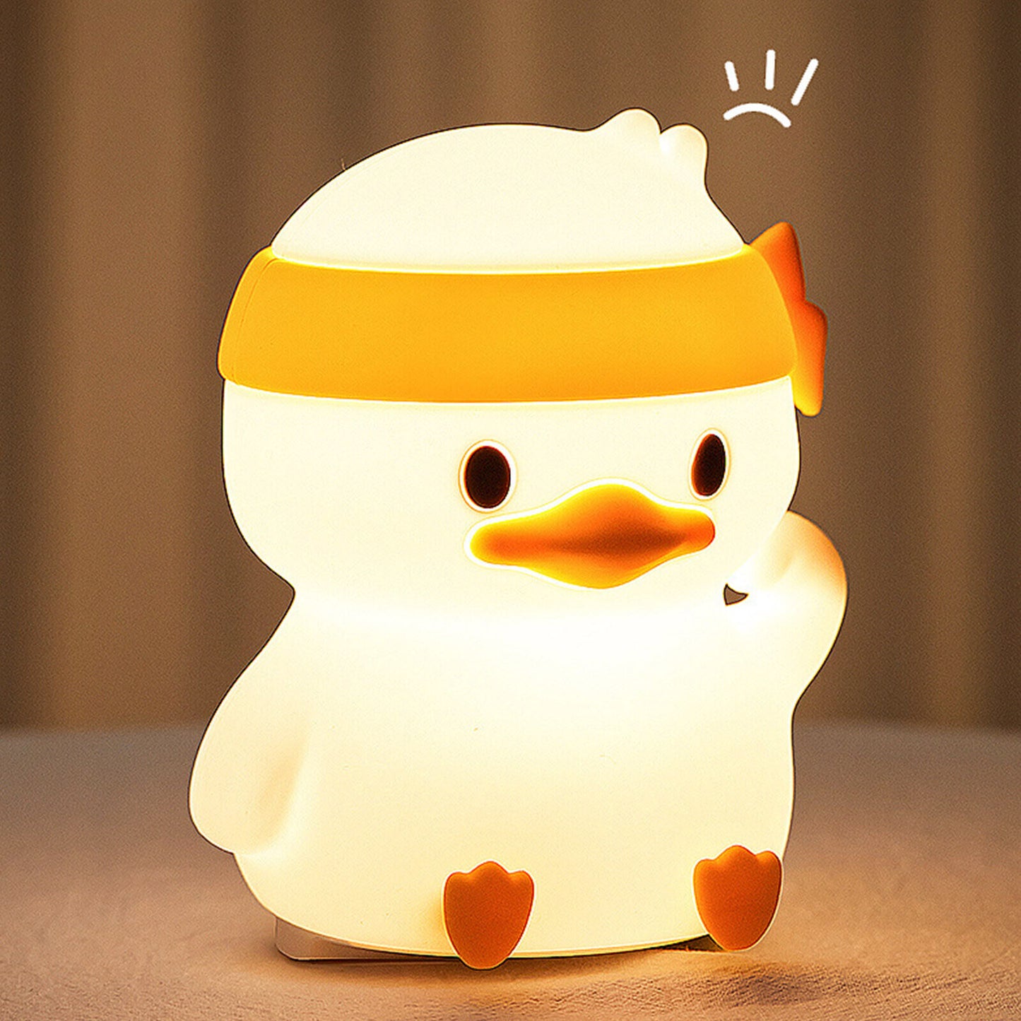 Silicone LED Cute Duck Night Light USB Charging Dimming Atmosphere Bedside Sleep