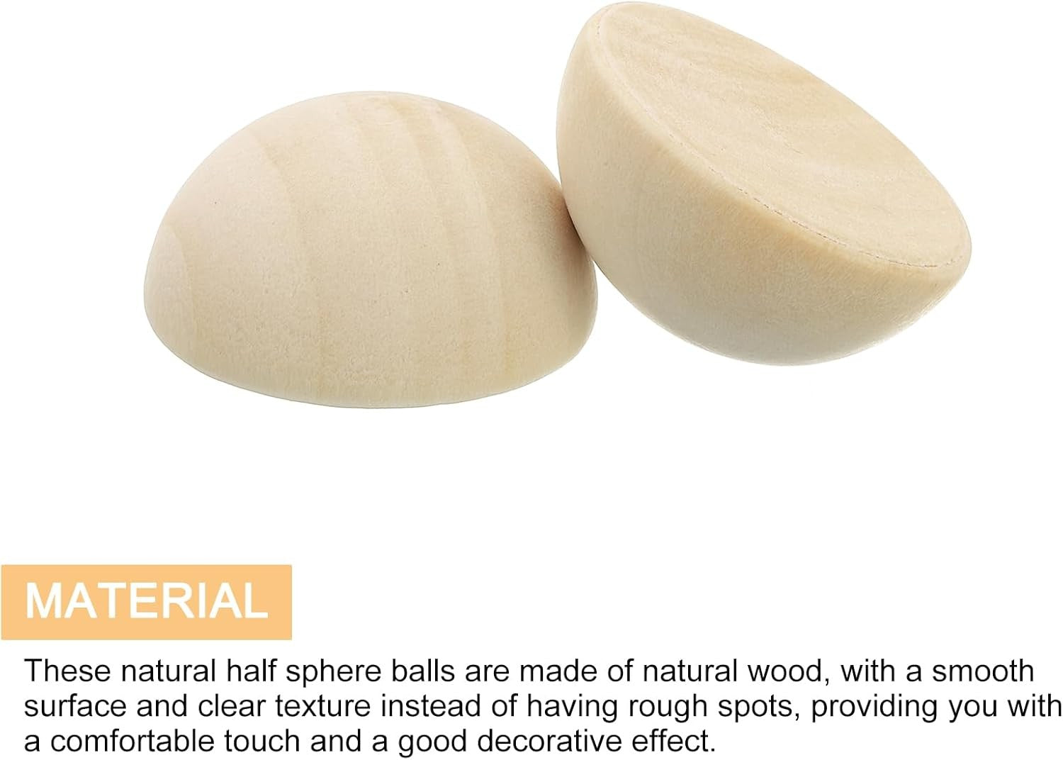 new uxcell 30Pcs Half Wood Beads, 35mm Unfinished Hemisphere Balls Round UXCELL - KOEEK