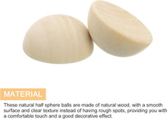 new uxcell 30Pcs Half Wood Beads, 35mm Unfinished Hemisphere Balls Round UXCELL - KOEEK