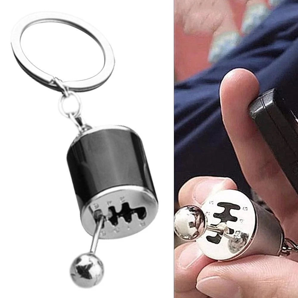 EDC Gear Stick Metal Knob Box Speed'Shift Fidget Toy Keyfob Car Keychains Gift 07FC0E-D4 - KOEEK