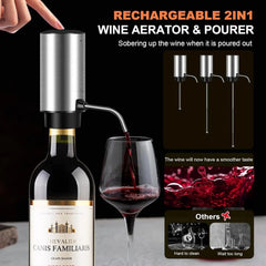 Electric Wine Corkscrew Set Rechargeable 2-in-1 Auto Wine Decanter 07FC0E-D4 - KOEEK