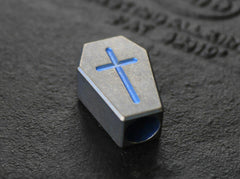 EDC TC4 Titanium Cross Mark Parachute Cord Bead Keychain Pendant Lanyard DIY EDC - KOEEK