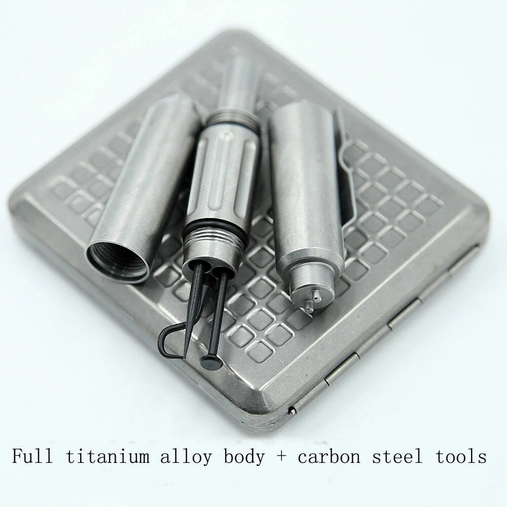 Solid Titanium Hook Screwdriver Bits Survival Outdoor Tactical Pocket EDC Tools 07FC0E-D4 - KOEEK