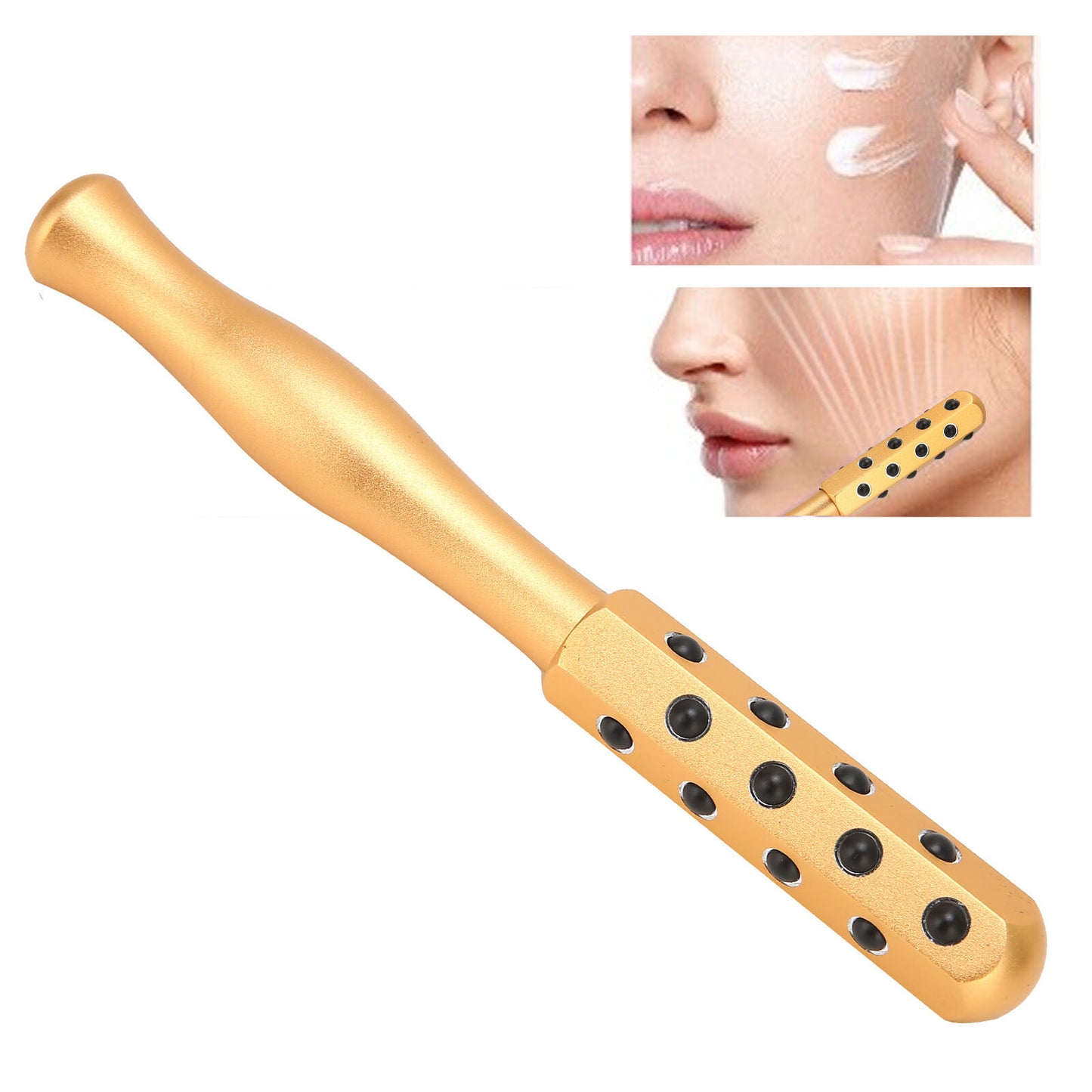 new Germanium Face Massage Stick Lifting Firming Roller Massager(Golden ) HGF koeek - KOEEK