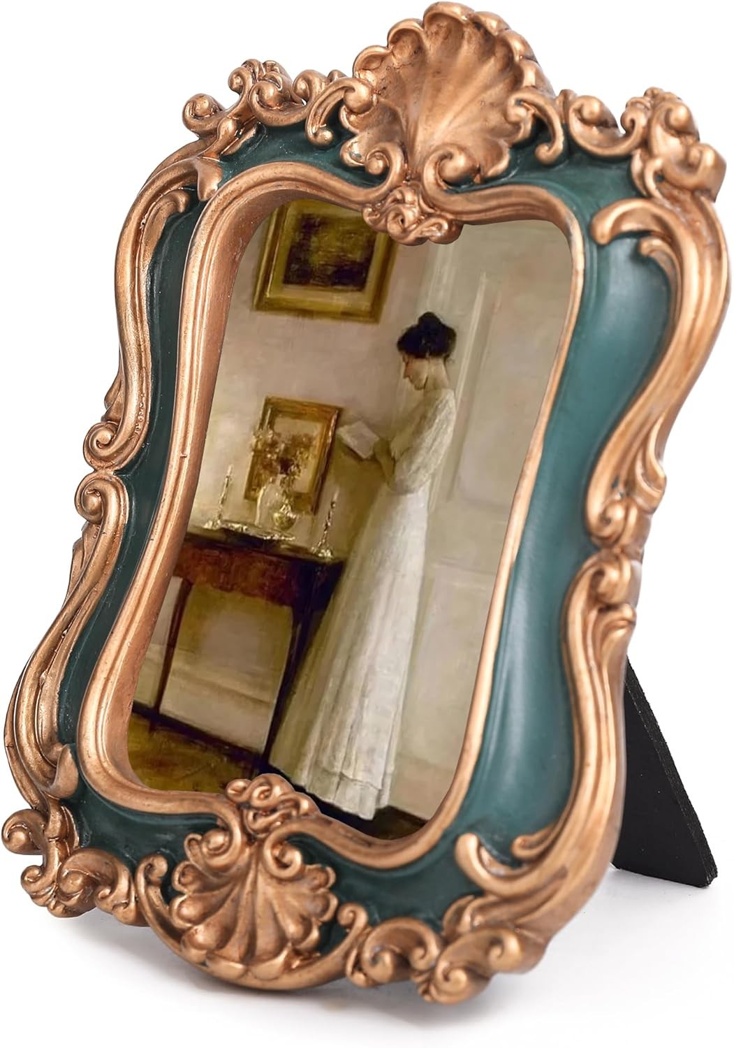 new Small Vintage Picture Frames 2.5x3.5 Antique Victorian Oblong, Green 07FC0E-D4 - KOEEK