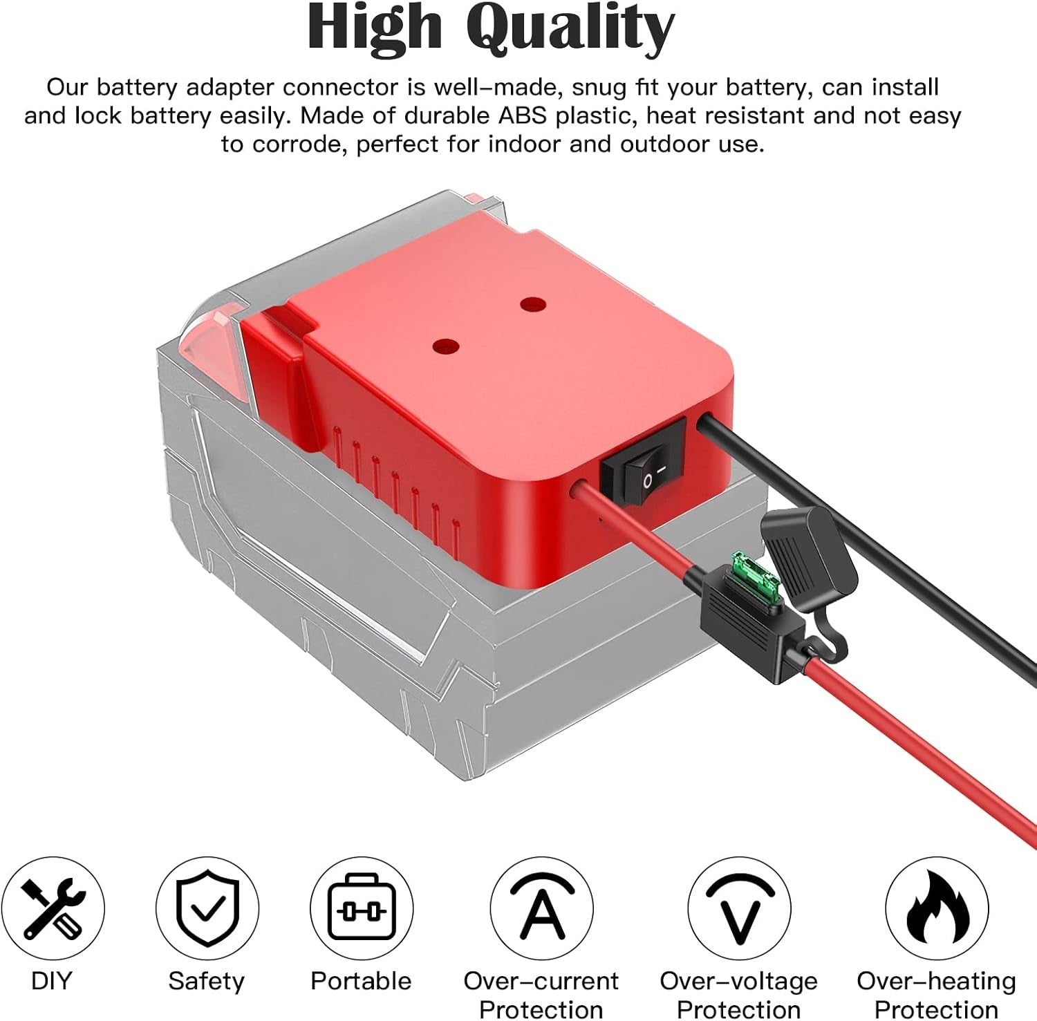 new 1 Packs Power Wheel Adapter for Milwaukee M18 Battery 18V 1 Pack 07FC0E-D4 - KOEEK
