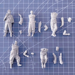 1/35 Resin Model Kit WWII German Tank Crew Set 5 Figures Unassembled Unpainted 07FC0E-D4 - KOEEK