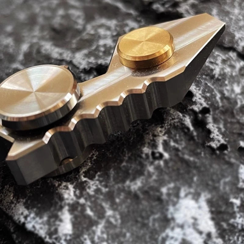 Titanium+Brass Hand Twisting Spinning Top Crowbar Bottle Opener Spinner Gyro Toy 07FC0E-D4 - KOEEK