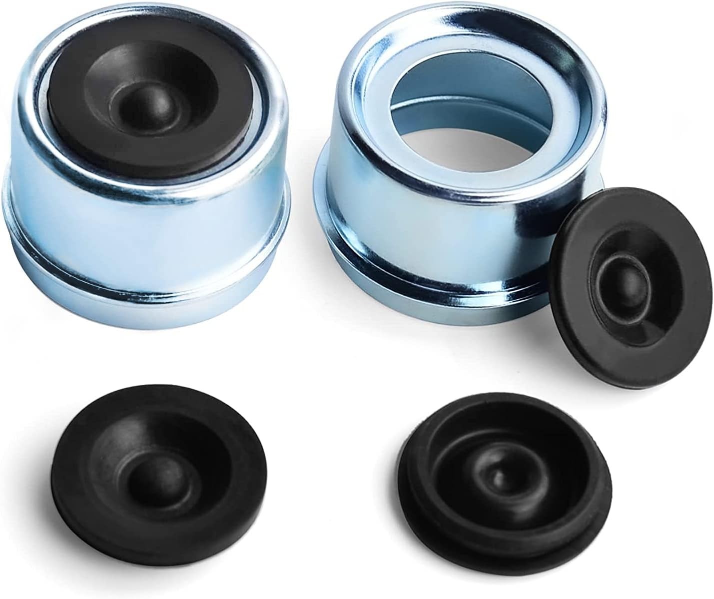 new Trailer Bearing Dust Cap Wheel - 1.98" Grease Kit, silver blue 07FC0E-D4 - KOEEK