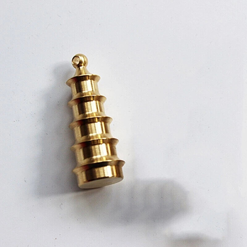 Hot Solid Brass Pagoda Keychain Pendants Bead Necklace Zipper Head Car DIY EDC 07FC0E-D4 - KOEEK