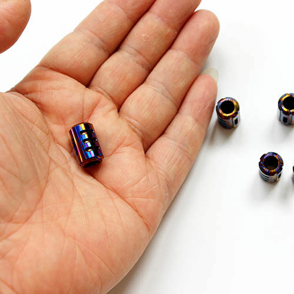 EDC Titanium Timascus Damascus Folding Knife Lanyard Umbrella Rope Knife Pendant 07FC0E-D4 - KOEEK