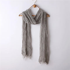 Unisex Linen Cotton Soft Breathable Scarf Casual Plain Color Shawl Neckercheif 07FC0E-D4 - KOEEK