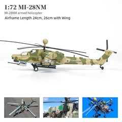 1:72 Mi-28NM Pre-Painted Super Night Hunter Attack Helicopter Model Kit 07FC0E-D4 - KOEEK
