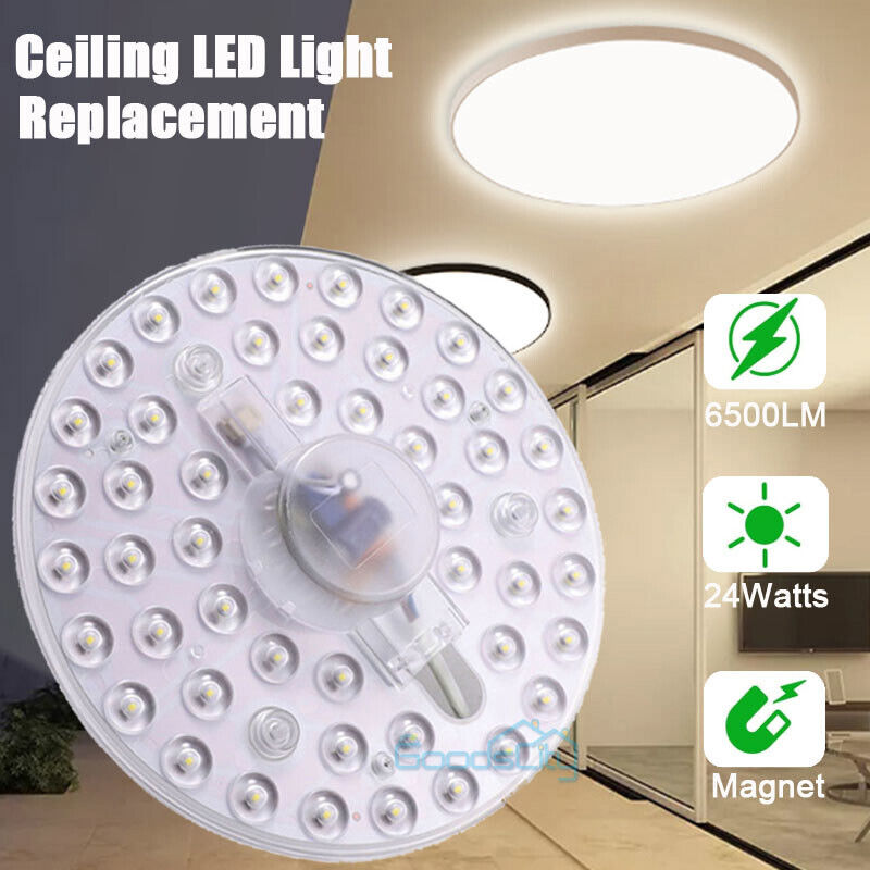 ny 6,6" LED-motor eftermonteringspære 24W 6500LM lampe til udskiftning af loftsventilatorlys