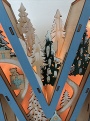 Anthropologie Wonderland Scene Letter M Monogram Christmas Fairy Light Decor ANTHROPOLOGIE - KOEEK