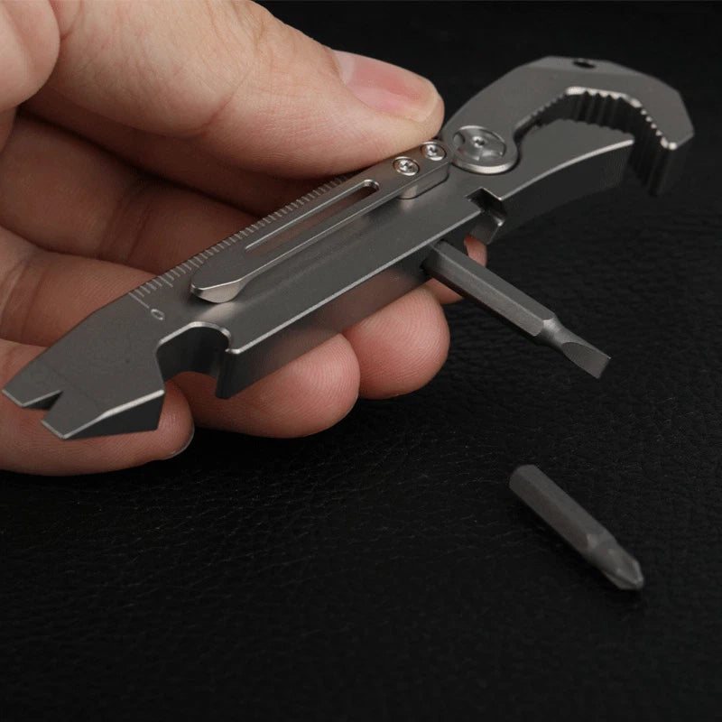 TC4 Titanium Crowbar Pry Bar Wrench Spanner Bottle Opener Clip Quality EDC Tool 07FC0E-D4 - KOEEK