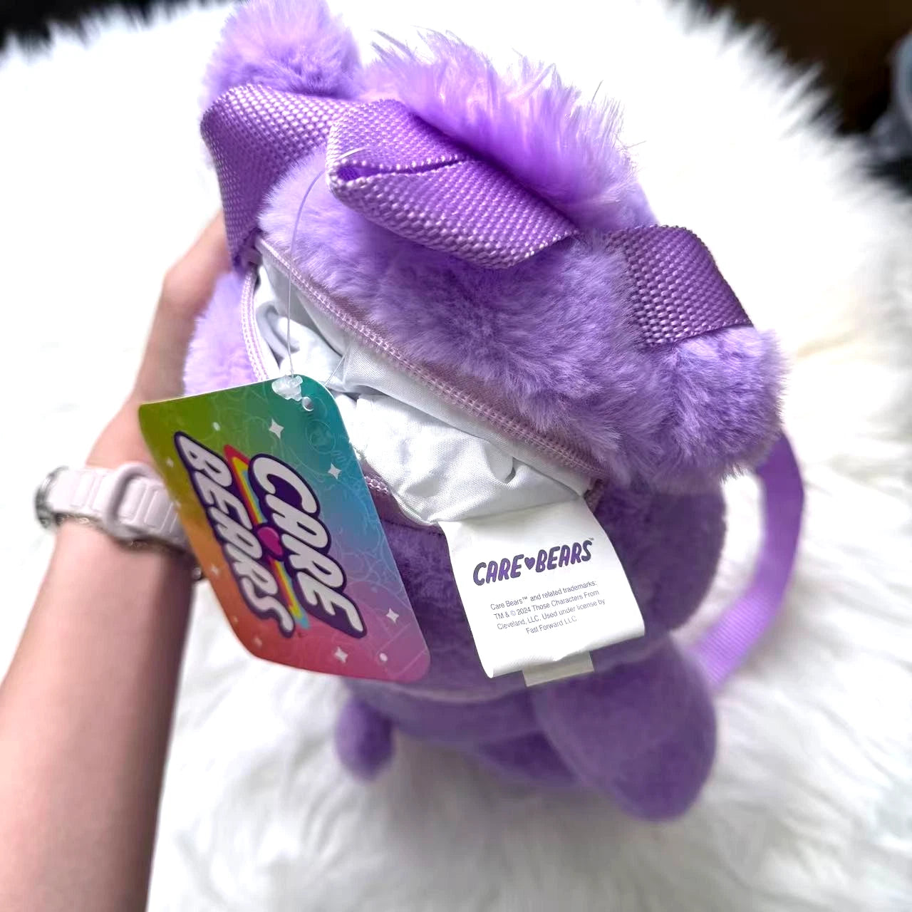 Care Bears Share Bear 17” Plush Backpack Purple Soft Plush Backpack Bag CARE_BEARS - KOEEK