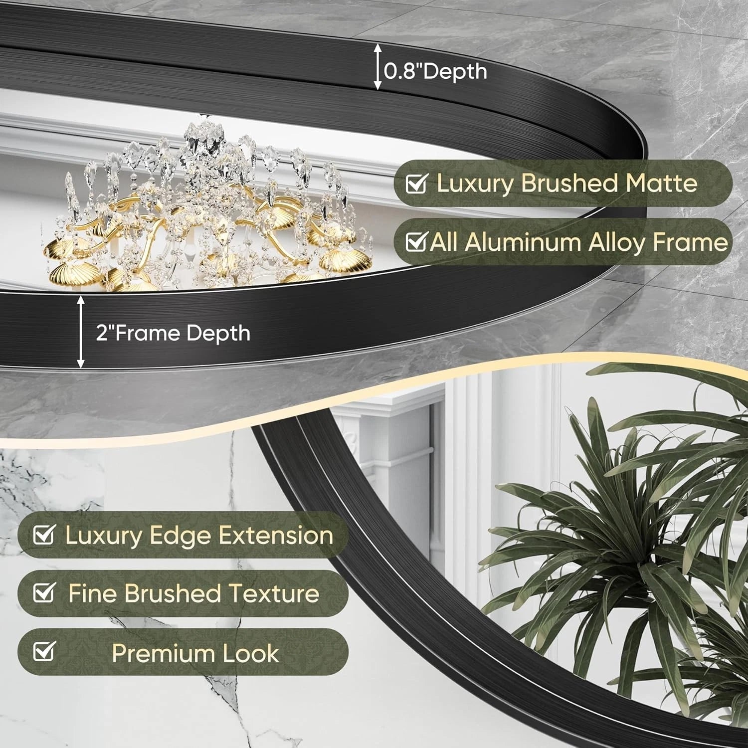 22"x30" Bathroom Mirror,Bathroom Vanity Mirror Metal Framed,Wall-Mounted Mirrors 07FC0E-D4 - KOEEK