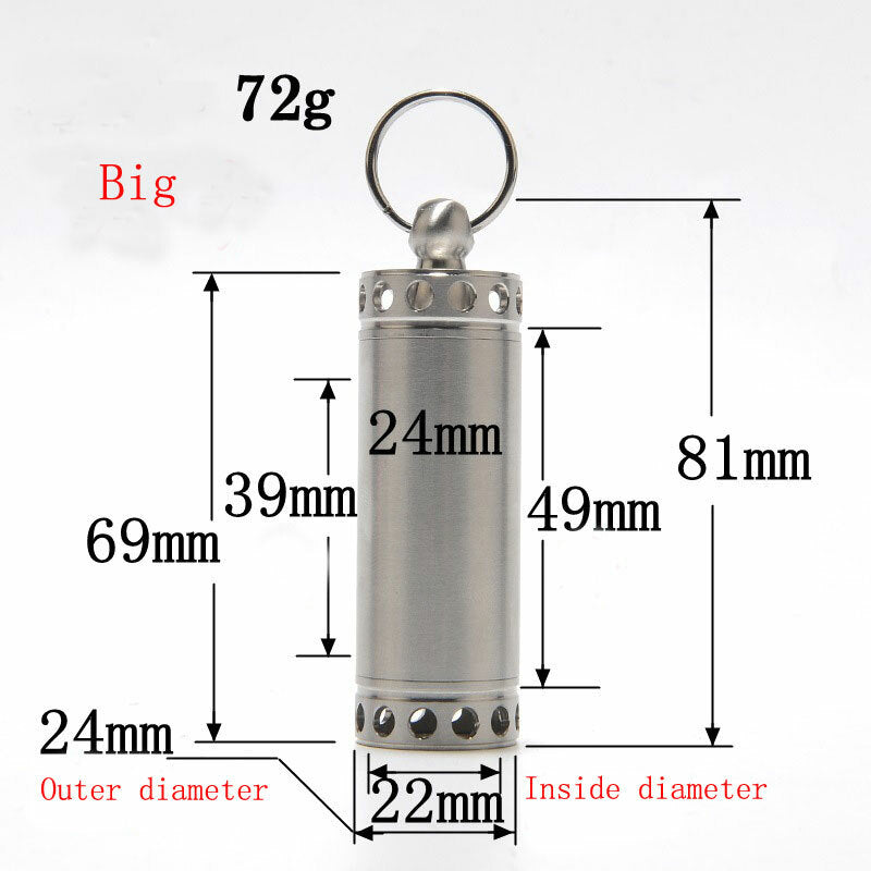 Solid Metal Outdoor Camping Survival EDC Multi Tool Waterproof Medicine Pill Box 07FC0E-D4 - KOEEK