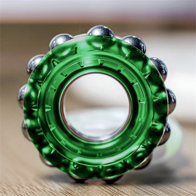 Creative Metal Punk Fidget Ring Fashionable and Novel Buddha Bead Fidget EDC Toy 07FC0E-D4 - KOEEK