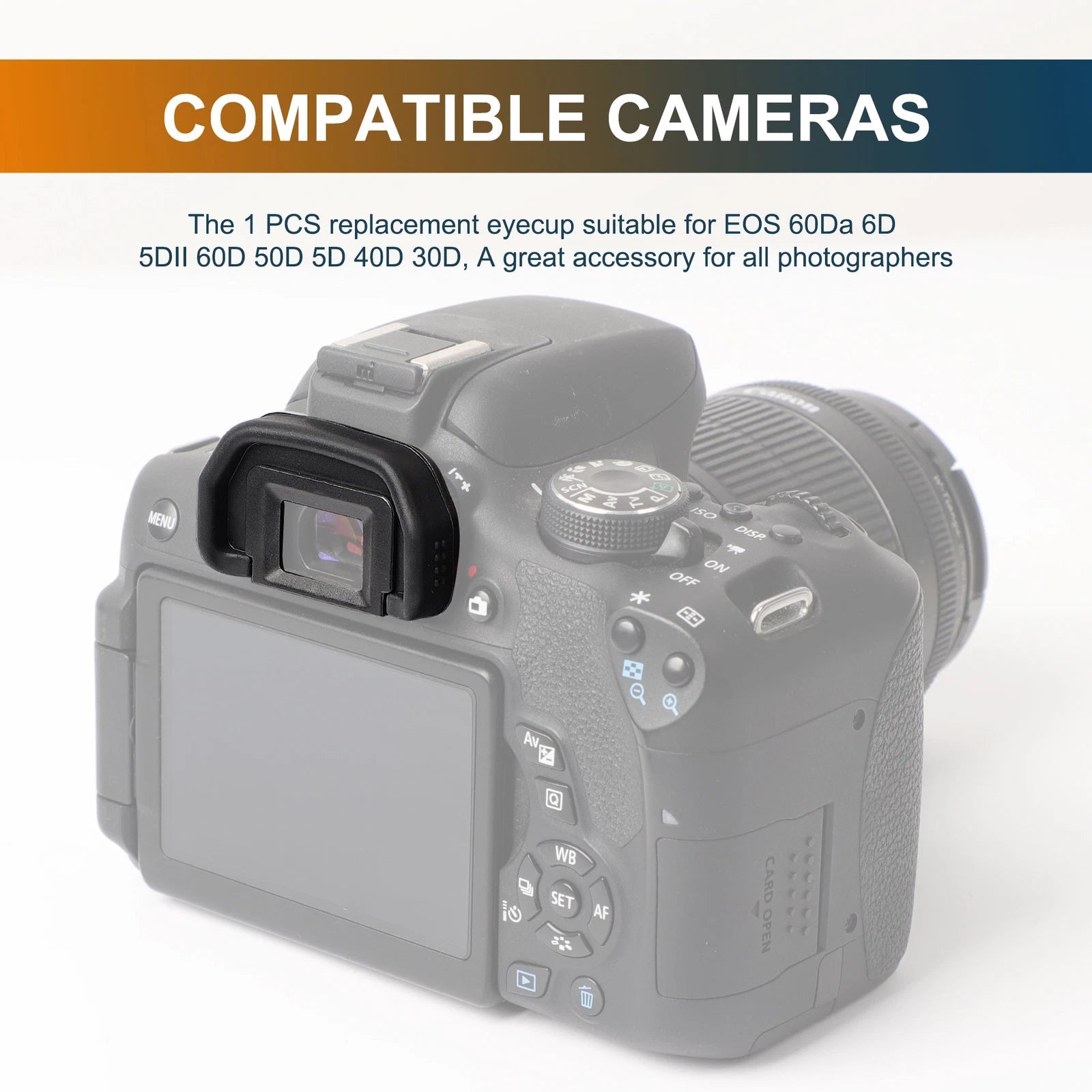 Camera Eyecup Eyepiece Viewfinder Protector for  EOS 60Da 6D 5DII 60D 50D 5D 40D 07FC0E-D4 - KOEEK