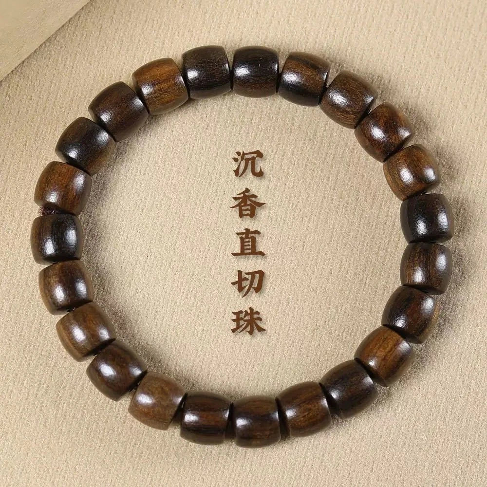 Natural Kynam Agarwood Bracelet Bead String Couple Jewelry Style 07FC0E-D4 - KOEEK