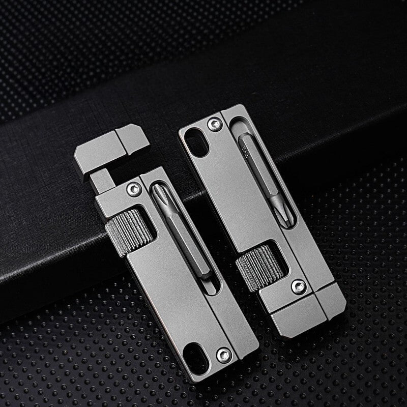 Titanium Adjustable Wrench Screwdriver EDC Pocket Multi Tools Portable Keychain 07FC0E-D4 - KOEEK