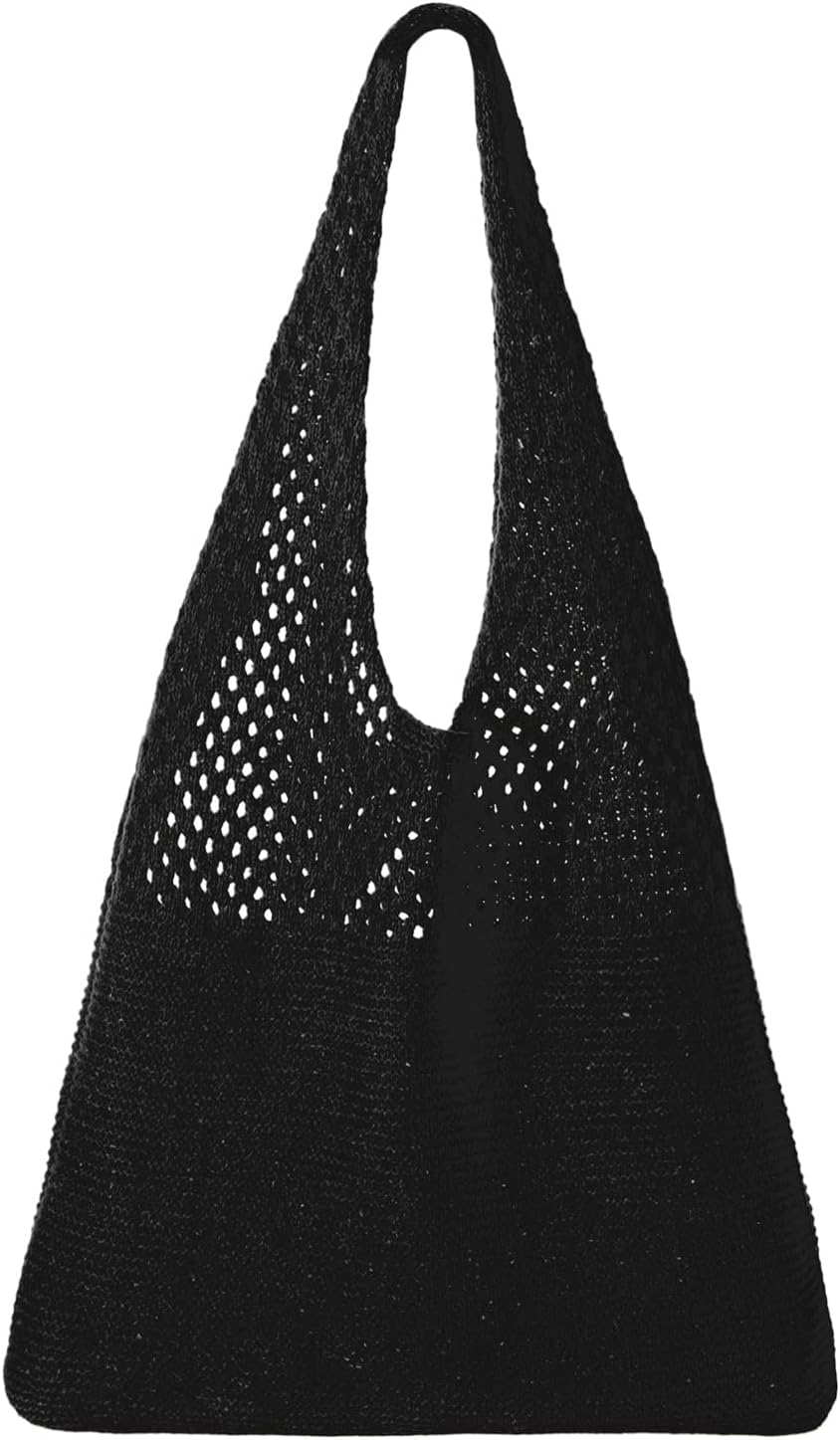 new Crochet Mesh Beach Tote Bag Summer Y2K Aesthetic Knit Shoulder Bag Large Capacit