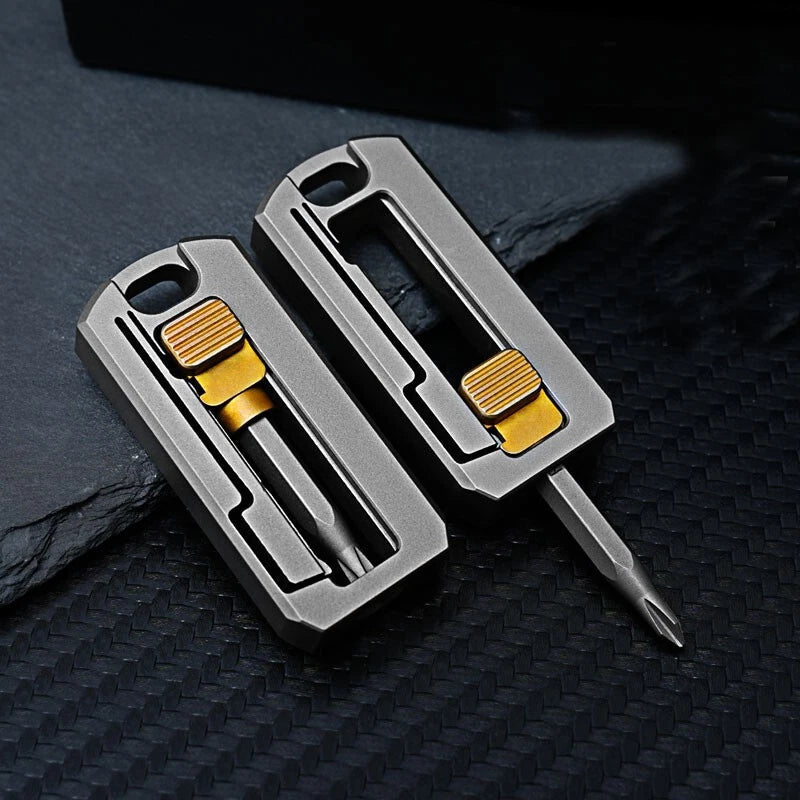 EDC Titanium Alloy Screwdriver Holder Storage Box Dismantling Portable Tools 07FC0E-D4 - KOEEK