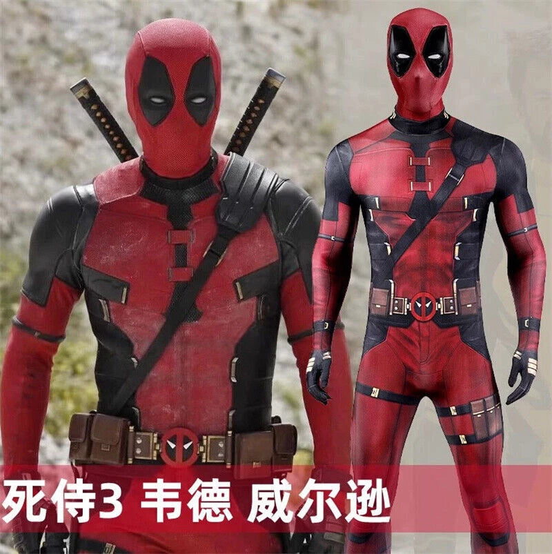 Marvel Deadpool 3 Wade Winston Wilson Cosplay Costume Suit Jumpsuit Halloween 07FC0E-D4 - KOEEK
